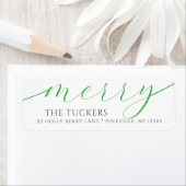 MERRY Script Feestelijk Groen Kerstadres Etiket (Insitu)