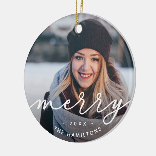 Merry Script | Foto Keramisch Ornament (Links)
