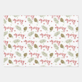 "Merry" script, Gezellige Sleigh Scenes, Sterren Inpakpapier Vel (Voorkant)