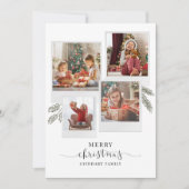 Merry Script Photo Collage Kerstcollage Feestdagenkaart (Voorkant)