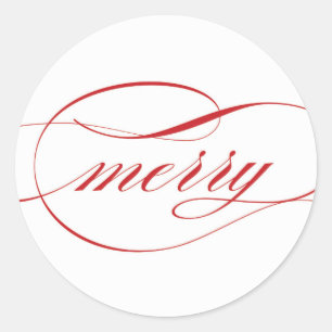 Merry Script Ronde Sticker