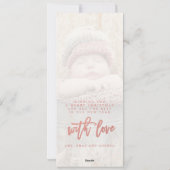 Merry Script Roos Gold Foil Rustic Wood Foto Feestdagenkaart (Achterkant)