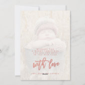 Merry Script Roos Gold Foil Rustic Wood Foto Feestdagenkaart (Achterkant)