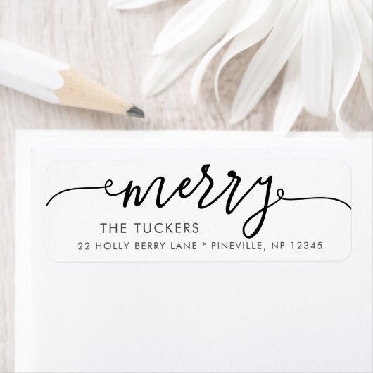 MERRY Script Simple kerstreturn-adres Etiket (Insitu)