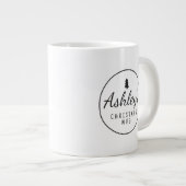 Merry Script Typografie Kerst Gepersonaliseerd Grote Koffiekop (Voorkant rechts)