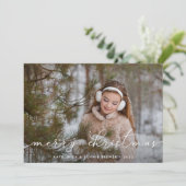 Merry Script | Vakantieknopkaart Feestdagenkaart (Staand voorkant)