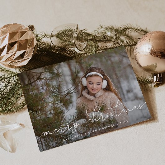 Merry Script | Vakantieknopkaart Feestdagenkaart