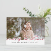 Merry Script | Vakantieknopkaart Feestdagenkaart (Staand voorkant)