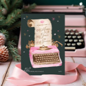 Merry Season  roze typemachine kerst Feestdagenkaart