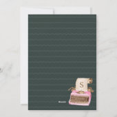 Merry Season  roze typemachine kerst Feestdagenkaart (Achterkant)