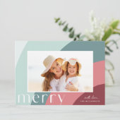 Merry Shades | Moderne horizontale foto Feestdagenkaart (Staand voorkant)
