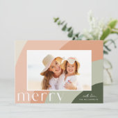Merry Shades | Moderne horizontale foto Feestdagenkaart (Staand voorkant)