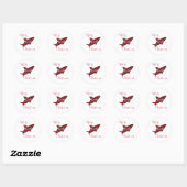 Merry Shark Christmas Red Plaxed Script Ronde Sticker (Vel)