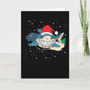 Merry Shark Kerstmis Kaart