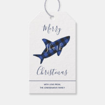 Merry Shark met kerstblauw spelscript
