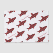 Merry Shark met Kerstmis Rood White Tissuepapier (Voorkant)