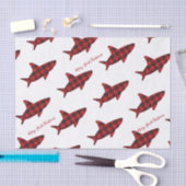 Merry Shark met Kerstmis Rood White Tissuepapier (Craft)
