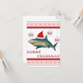 Merry Sharkmas Christmas Shark Kaart (Voorkant / Achterkant in situ)