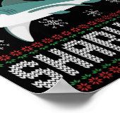 Merry Sharkmas Funny Kersthaai Ugly Sweater Poster (Hoek)