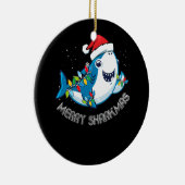 Merry Sharkmas kerstkersthaaien met Lover Gift Keramisch Ornament (Rechts)