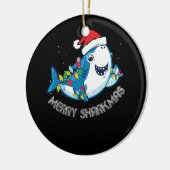 Merry Sharkmas kerstkersthaaien met Lover Gift Keramisch Ornament (Links)
