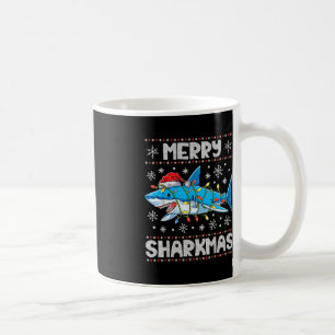 Merry Sharkmas Shark Santa Ugly kerstlampje B Koffiemok