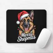 Merry Shepmas German Shepherd Christmas Lights Hum Muismat (Met muis)