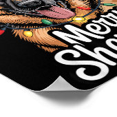 Merry Shepmas German Shepherd Christmas Lights Hum Poster (Hoek)