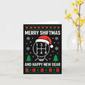 Merry Shiftmas And Happy New Manual Driver Christm Kaart (Gele Bloem)