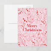 Merry Shinny Elegant-kerstkaart Aankondigingskaart (Voorkant / Achterkant)