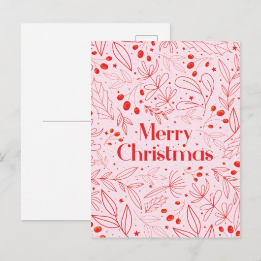 Merry Shinny Elegant-kerstkaart Aankondigingskaart (Voorkant / Achterkant)