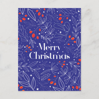 Merry Shinny Elegant Royal Blue Christmas Kaart