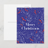 Merry Shinny Elegant Royal Blue Christmas Kaart (Voorkant / Achterkant)