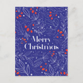Merry Shinny Elegant Royal Blue Christmas Kaart (Voorkant)
