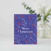 Merry Shinny Elegant Royal Blue Christmas Kaart (Staand voorkant)