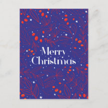 Merry Shinny Elegant Royal Blue-kerstkaart