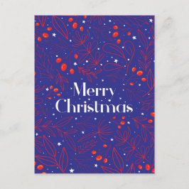 Merry Shinny Elegant Royal Blue-kerstkaart Feestdagenkaart