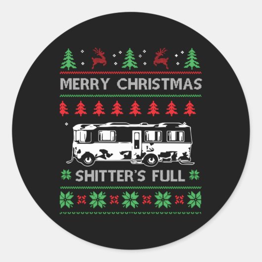 Merry Shitter is lelijk Ronde Sticker (Voorkant)