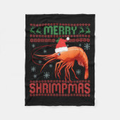Merry Shrimpmas Funny Shrimp Ugly Christmas Sweate Fleece Deken (Voorkant)