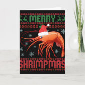 Merry Shrimpmas Funny Shrimp Ugly Christmas Sweate Kaart (Voorkant)