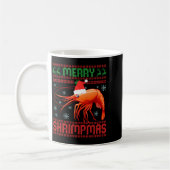 Merry Shrimpmas Funny Shrimp Ugly Christmas Sweate Koffiemok (Links)