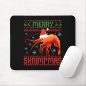 Merry Shrimpmas Funny Shrimp Ugly Christmas Sweate Muismat (Met muis)