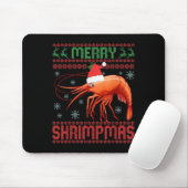 Merry Shrimpmas Funny Shrimp Ugly Christmas Sweate Muismat (Met muis)