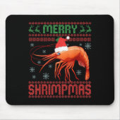 Merry Shrimpmas Funny Shrimp Ugly Christmas Sweate Muismat (Voorkant)