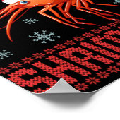 Merry Shrimpmas Funny Shrimp Ugly Christmas Sweate Poster (Hoek)