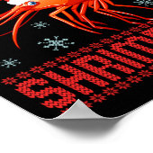 Merry Shrimpmas Funny Shrimp Ugly Christmas Sweate Poster (Hoek)