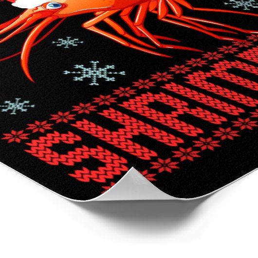 Merry Shrimpmas Funny Shrimp Ugly Christmas Sweate Poster (Hoek)