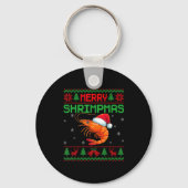 Merry Shrimpmas Funny Shrimp Ugly Christmas Sweate Sleutelhanger (Voorkant)