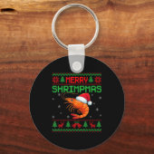 Merry Shrimpmas Funny Shrimp Ugly Christmas Sweate Sleutelhanger (Voorkant)