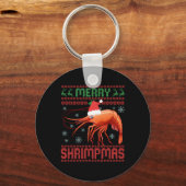 Merry Shrimpmas Funny Shrimp Ugly Christmas Sweate Sleutelhanger (Voorkant)